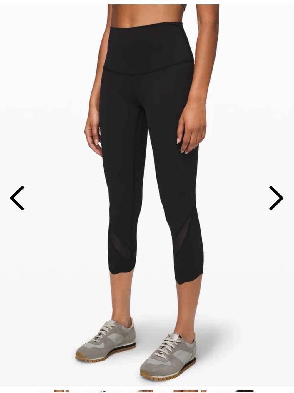 Lululemon Wunder Under High Rise Scalloped Hem Crop 2 Leggings True Black